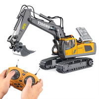 Excavatrice télécommandée 11 fonctions – Modèle YIGONG YG258C avec bras en métal, batterie 3,7V, pelle flexible et sons réalistes - + 6 ans