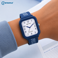Montre Analogique Enfant Sport Carrée | Étanche 30M, Bracelet Silicone Souple, Lecture Facile, École & Loisirs (7-17 ans)