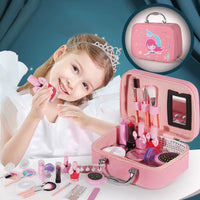 Kit de Maquillage pour Fille – 20 Pièces, Maquillage Enfant Lavable et Non Toxique avec Valisette, Vernis à Ongles, Rouge à Lèvres, Fards à Paupières, Pinceaux – Cadeau pour Fille dès 3 Ans