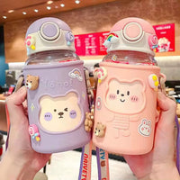Gourde Ourson Kawaii 650 ml avec Étui Silicone & Sangle – Anti-Fuite