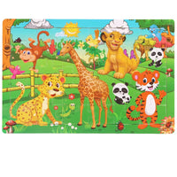 Puzzle éducatif en bois 30 pièces – Animaux, Pompiers, Dinosaures, Mer, École et plus – Jouet Montessori pour enfants 2-6 ans 22,5 cm x 15 cm