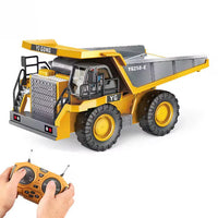 Camion benne télécommandé RC – 9 canaux, 2,4 GHz, jouet de chantier réaliste pour enfants et adultes - 21 cm , 12,5 cm , 10 cm - + 6 ans