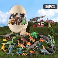 Coffret Dinosaure 50 pièces avec Œuf Géant – 39 Figurines Dinosaures Réalistes + Carte du Monde + Tapis Décor – Cadeau Garçon/Fille 3+ ans