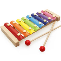 Mon Premier Xylophone Enfant en Bois et Métal - Instrument de Musique Éveil Musical 8 Notes Colorées (Do à Do) - Jouet Éducatif avec 2 Mailloches - Cadeau Fille et Garçon dès 18 mois