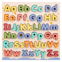 Puzzle Alphabet en Bois 2-en-1 – Lettres Majuscules et Minuscules Colorées – Jeu Éducatif Montessori pour Apprentissage de la Lecture et Motricité Fine – Jouet d'Éveil Cadeau Enfant 3 ans+