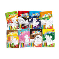Livre de Coloriage par Numéros pour Enfants dès 3 Ans - 24 Pages avec 5 Feutres Aquarelle Inclus - Thèmes Variés (Animaux, Espace, Princesse, Voitures) - Activité Créative et Éducative Montessori - Format 21x13.9cm