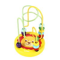 Mon Premier Labyrinthe à Perles en Bois - Boulier Montessori Bébé Motif Lion - Jeu d'Éveil Musical et Motricité Fine - Jouet Éducatif Premier Âge avec Circuit de Motricité - Cadeau Enfant dès 12 mois